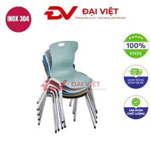 ghế cafe chân inox uốn cong GC16