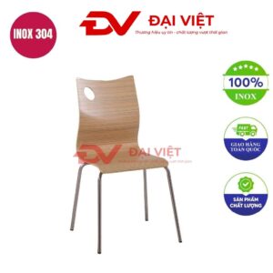 ghế cafe chân inox uốn cong GC18