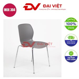 ghế cafe chân inox uốn cong GC19