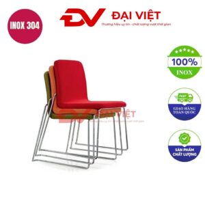 ghế cafe chân inox uốn cong GC24