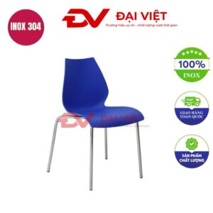 ghế cafe chân inox uốn cong GC25