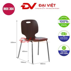 ghế cafe chân inox uốn cong GC26
