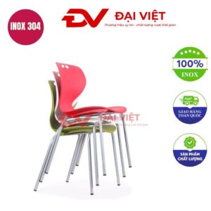 ghế cafe chân inox uốn cong GC32