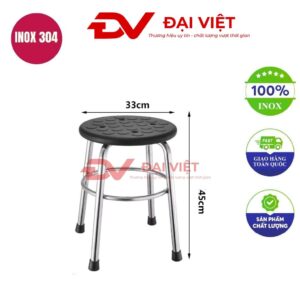 ghế đẩu inox 33x45cm