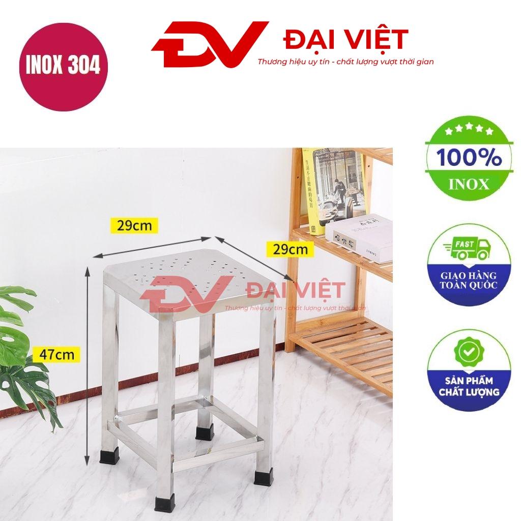 ghế đẩu inox vuông 29x29x47cm