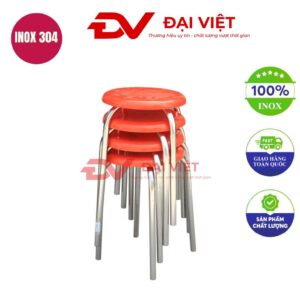 ghế đôn inox bọc nệm 45x30cm