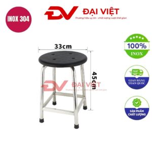 ghế đôn inox bọc nhựa 33x65cm