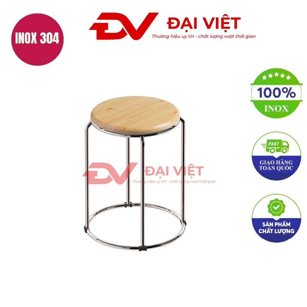 ghế đôn inox mặt gỗ 30x45cm