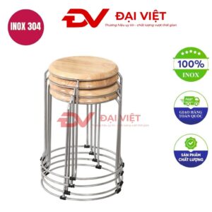 ghế đôn inox mặt nhựa 29x45cm
