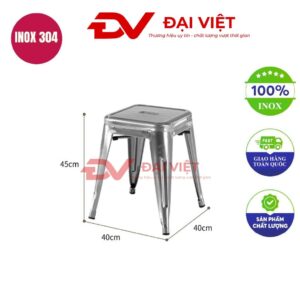ghế đôn inox tròn 40x40x45cm