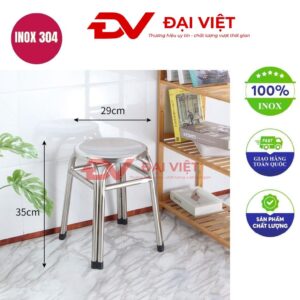 ghế đôn tròn inox 29x42cm
