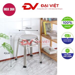 ghế đôn tròn inox 29x45cm