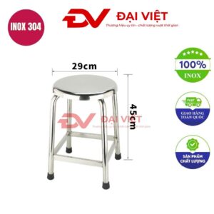 ghế đôn tròn inox 29x47cm