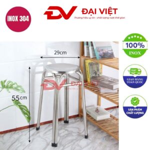 ghế đôn tròn inox 29x60cm