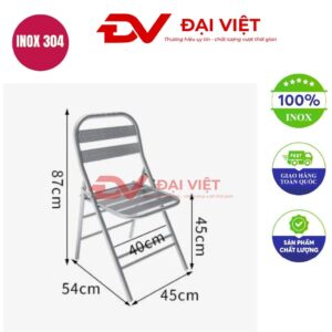 ghế dựa inox 54x45x87cm