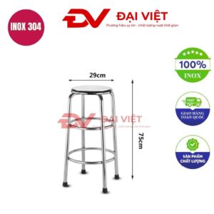 ghế inox cao 29x75cm