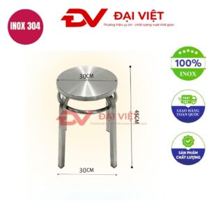 ghế inox tròn 30x45cm