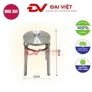 ghế inox tròn 45x30cm