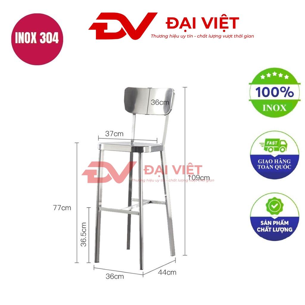 ghế tựa lưng inox 36x44x109cm