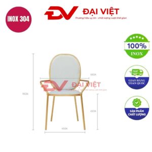 ghế tựa lưng inox bọc nệm 46x47x80cm