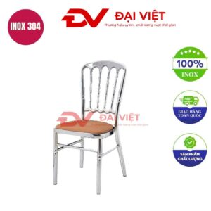 ghế tựa lưng inox bọc nệm 90x43x46cm