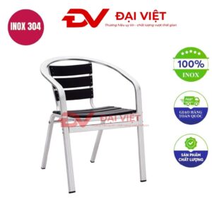 ghế tựa lưng inox lưng gỗ 46x40x85cm