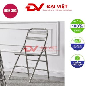 ghế xếp inox bọc nệm 44X55X87cm