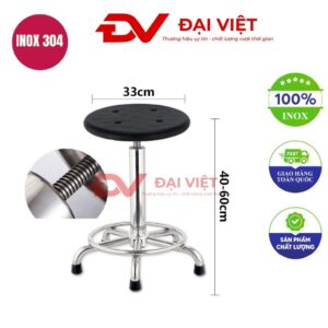 ghế xoay inox bọc nhựa 33x40cm