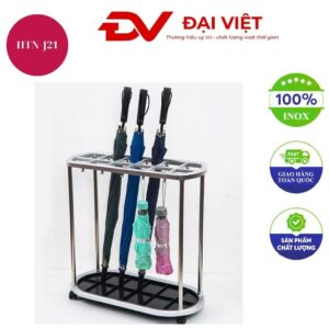 Giá treo ô nhựa khung inox trắng loại 21 lỗ
