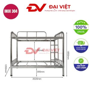 Giường inox 2 tầng 2020x1200x1850mm