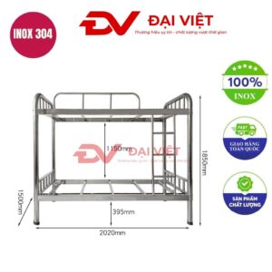 Giường inox 2 tầng 2020x1500x1850mm
