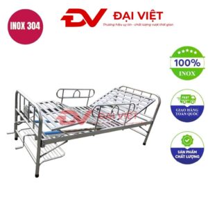Giường inox 2 tay quay 2000x900x500mm