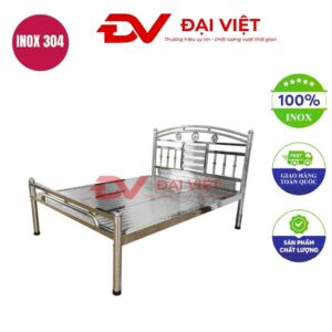 Giường inox hoa văn 1m2