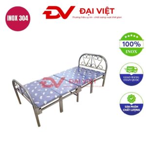 Giường inox xếp gọn 100x190cm