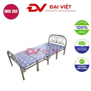 Giường inox xếp gọn 150x190cm