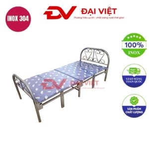 Giường inox xếp gọn 90x190cm