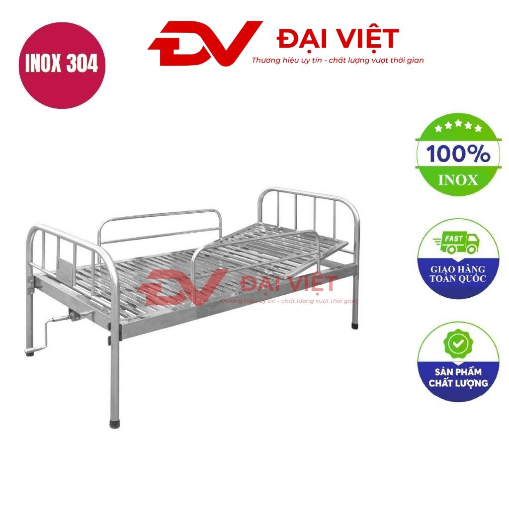 Giường y tế inox nâng đầu 2050x900x500mm