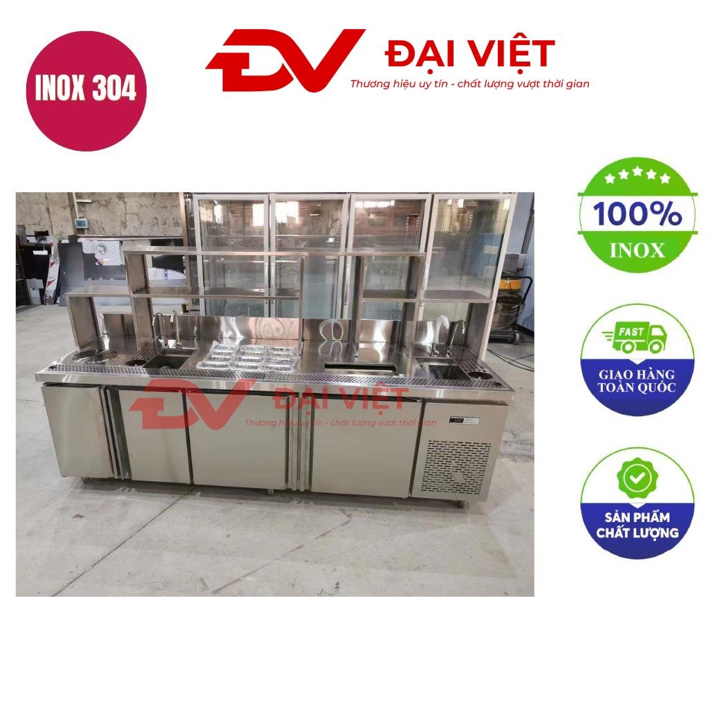 Hệ quầy pha chế inox 2500x800x800mm