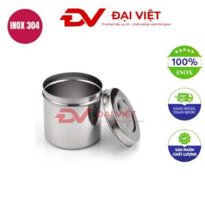 Hộp đựng bông cồn inox y tế 10.2x10.5cm
