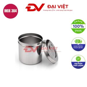 Hộp đựng bông cồn inox y tế 12x11.5cm