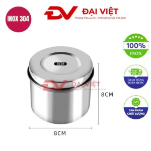 Hộp đựng bông cồn inox y tế 8x8cm