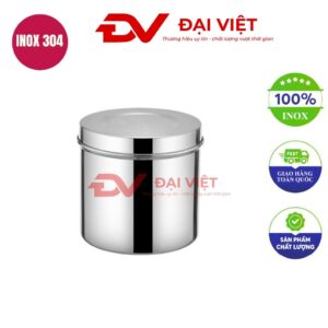 Hộp đựng bông cồn inox y tế 9.2x9.5cm