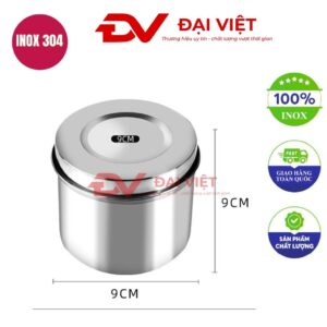 Hộp đựng bông cồn inox y tế 9x9cm