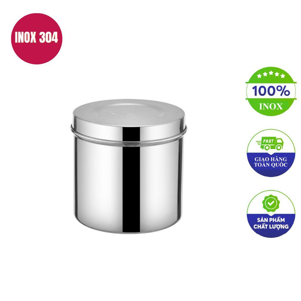 Chi tiết chất liệu inox 304 của hộp đựng bông cồn y tế