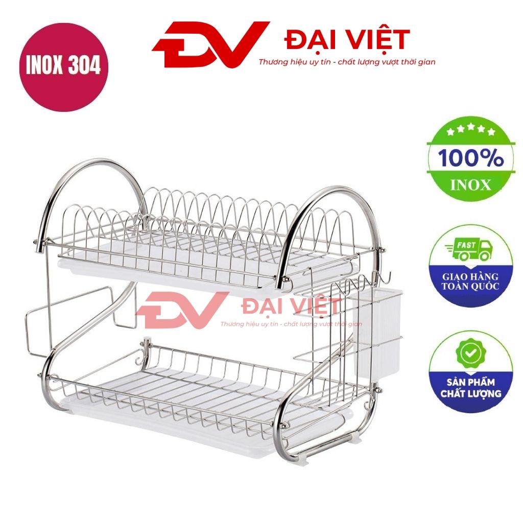 kệ chén inox 2 tầng 40x24x35cm