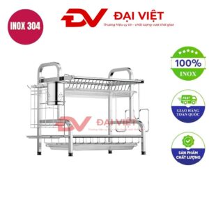 kệ chén inox 2 tầng 42x25x41cm