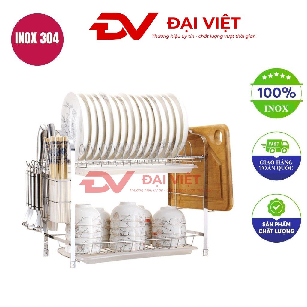 kệ chén inox 2 tầng 44x25x39cm