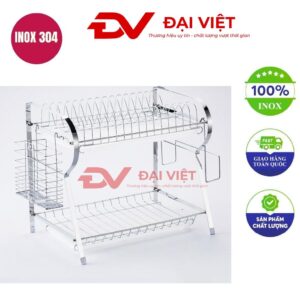 kệ chén inox 2 tầng 51x26x35cm