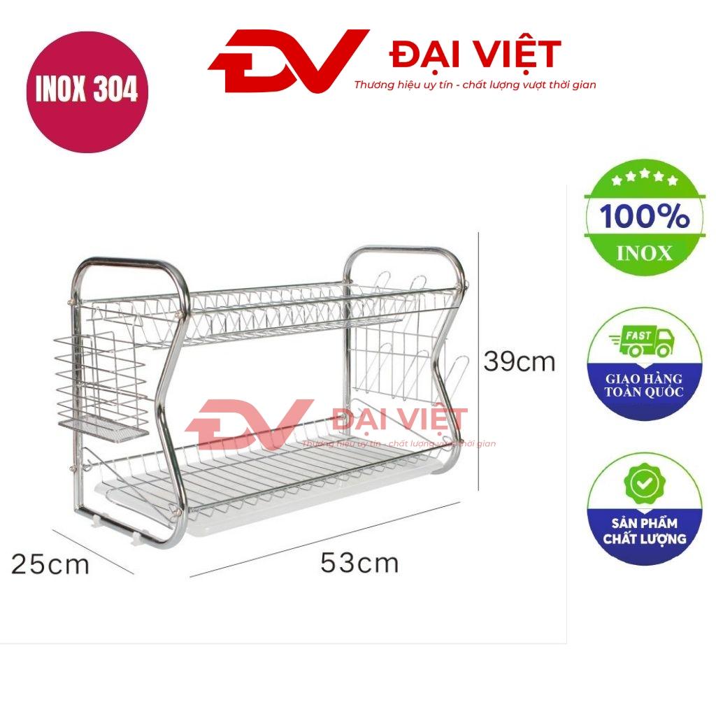 kệ chén inox 2 tầng 53x25x39cm