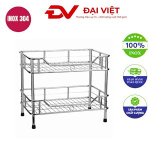 kệ chén inox 2 tầng đứng
